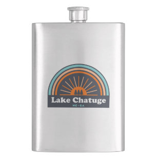 Lake Chatuge North Carolina Georgia Rainbow Hip Flask