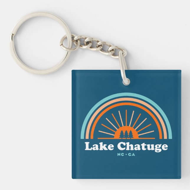 Lake Chatuge North Carolina Georgia Rainbow Keychain (Front)