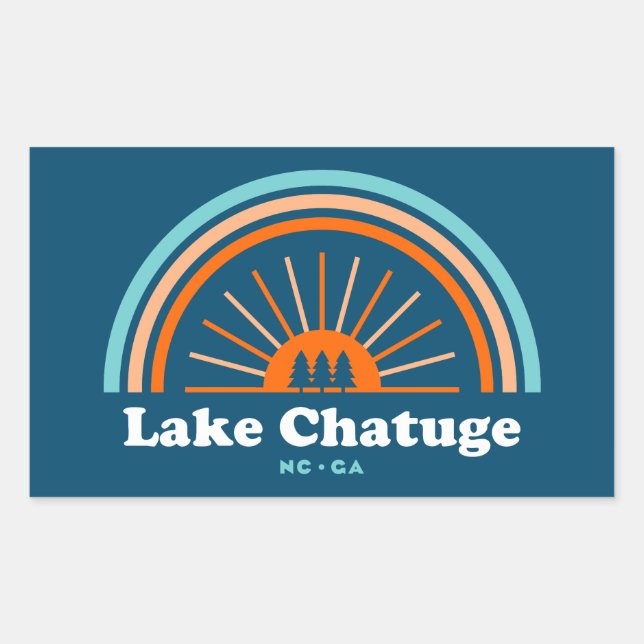 Lake Chatuge North Carolina Georgia Rainbow Sticker (Front)