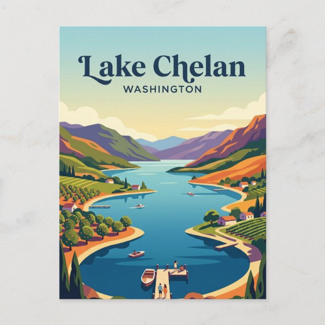 Lake Chelan USA Postcard (Front)