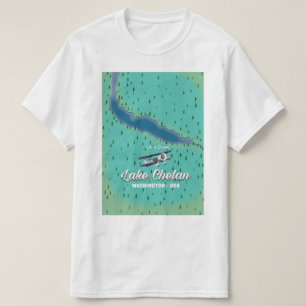Lake Chelan Washington map T-Shirt