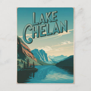 Lake Chelan Washington Vintage Postcard