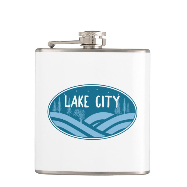 Lake City Colorado Outdoors Hip Flask (Front)