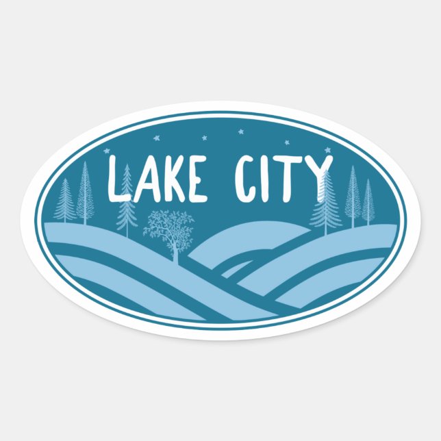 Lake City Colorado Outdoors Oval Sticker (Front)