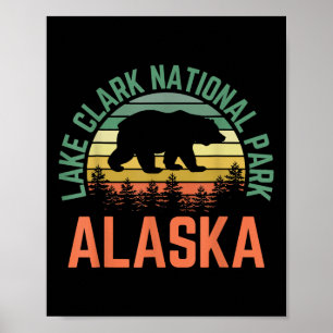 Lake Clark National Park Alaska Bear Hiking Nature Poster