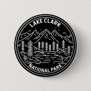 Lake Clark National Park Alaska Vintage Monoline 2 Inch Round Button