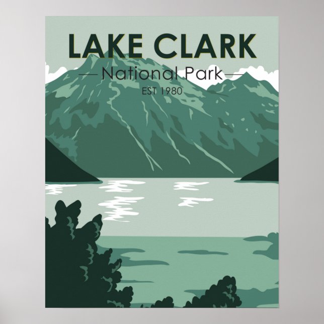 Lake Clark National Park Alaska Vintage Poster (Front)