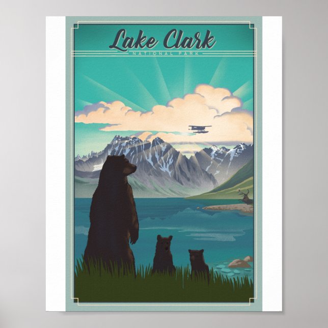 Lake Clark National Park Litho Artwork Poster (Front)