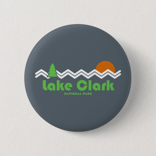 Lake Clark National Park Retro 2 Inch Round Button (Front)