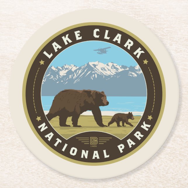 Lake Clark National Park Round Paper Coaster (Front)