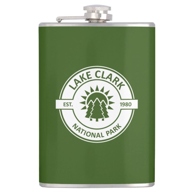 Lake Clark National Park Sun Trees Hip Flask (Front)