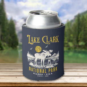 Lake Clark National Park VIntage Forest Landscape Can Cooler