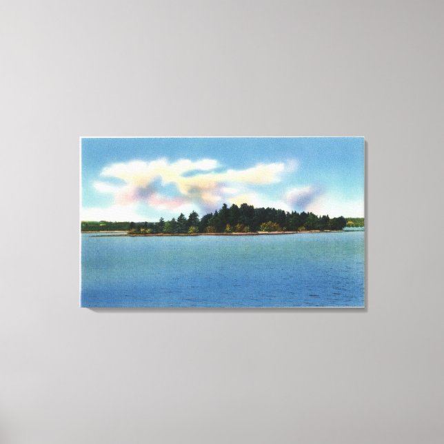 Lake Cobbosseecontee View of Cuba Island Canvas Print (Front)