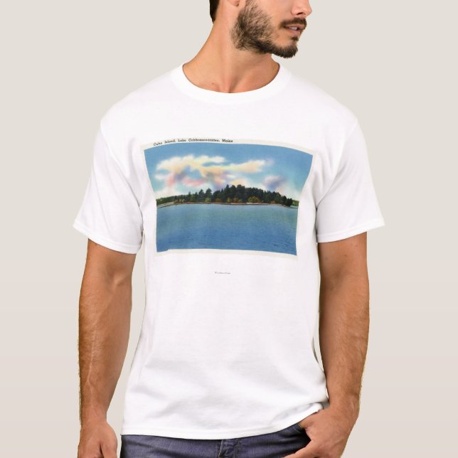 Lake Cobbosseecontee View of Cuba Island T-Shirt (Front)