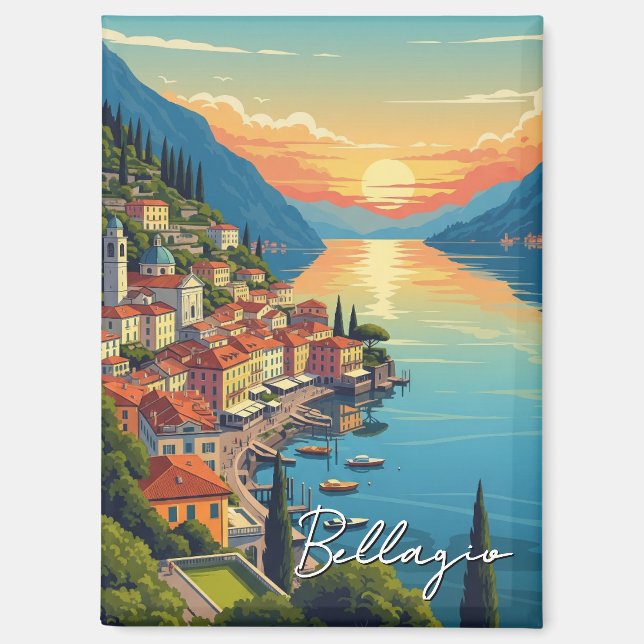 Lake Como Bellagio Italy Sunset Magnet (Front)