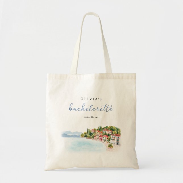 Lake Como Italy Bachelorette Party Canvas Tote Bag (Front)