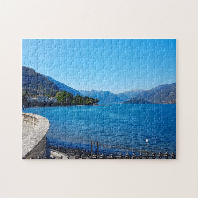 Lake Como Italy Landscape Mountains Jigsaw Puzzle (Horizontal)