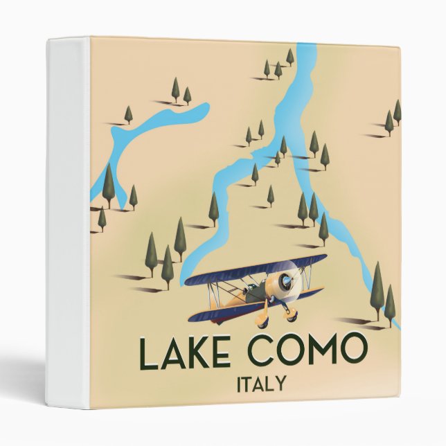 Lake Como Italy Map Travel poster Binder (Front/Spine)