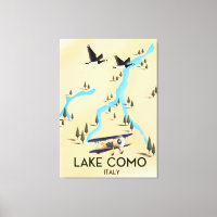 Lake Como Italy Map Travel poster