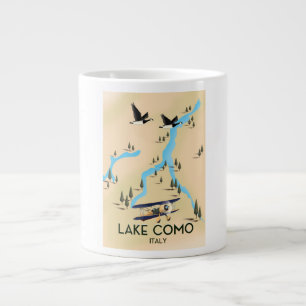 Lake Como Italy Map Travel poster Large Coffee Mug