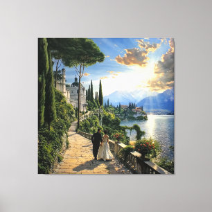 Lake Como Italy Romantic Canvas Wall Art