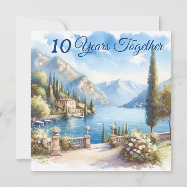 Lake Como Italy Romantic Vacation Anniversary Gift Card (Front)