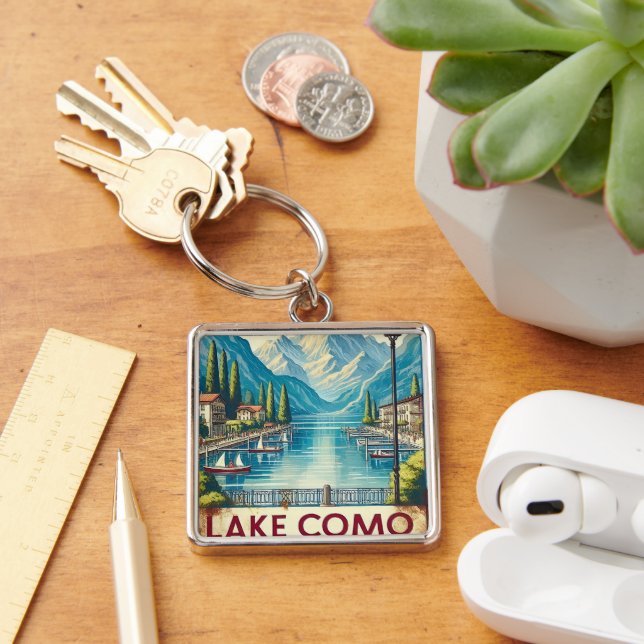 Lake como italy tin sign keychain (Desk)