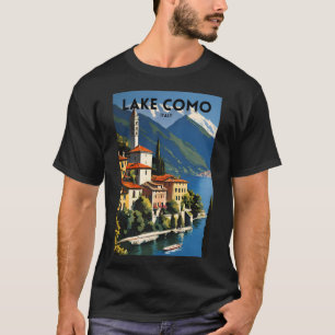 Lake Como Italy Traditional Travel Poster T-Shirt
