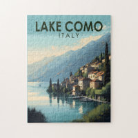 Lake Como Italy Travel Art Vintage