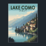 Lake Como Italy Travel Art Vintage Postcard<br><div class="desc">Lake Como vector art design. Lake Como,  in Northern Italy’s Lombardy region,  is an upscale resort area known for its dramatic scenery,  set against the foothills of the Alps.</div>