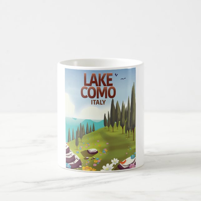 Lake Como Italy travel postcard. Coffee Mug (Center)