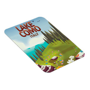 Lake Como Italy travel postcard. Magnet