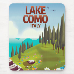 Lake Como Italy travel postcard. Mouse Pad
