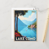 Lake Como, Italy travel poster,