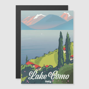 Lake Como Italy vintage style travel poster