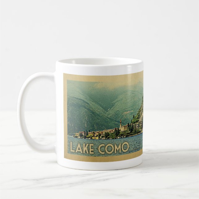 Lake Como Italy Vintage Travel Coffee Mug (Left)