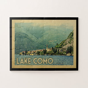 Lake Como Italy Vintage Travel Jigsaw Puzzle