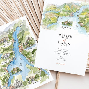 Lake Como   Lago di Como Wedding Invitation