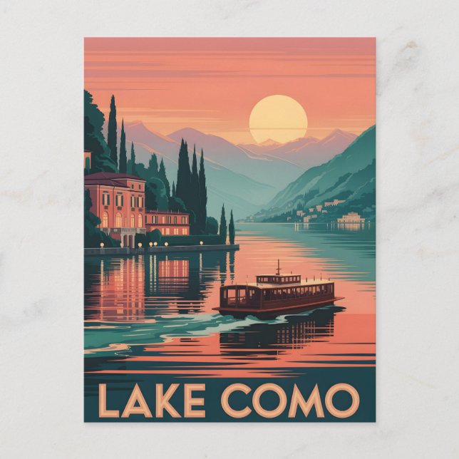 Lake Como sunset Postcard (Front)
