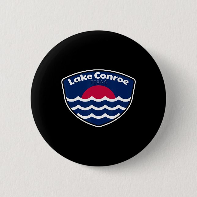 Lake Conroe Texas Fishing  2 Inch Round Button (Front)