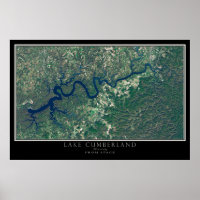 Lake Cumberland Kentucky Satellite Poster Map