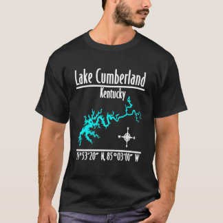 Lake Cumberland Kentucky Shoreline Map Coordinates T-Shirt