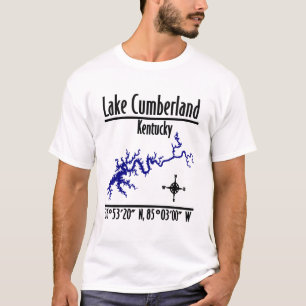 Lake Cumberland Kentucky Shoreline Map Coordinates T-Shirt