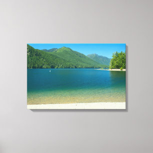Lake Cushman Beach Canvas Print