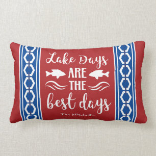 Lake Days Are The Best Days Nautical Boat Lumbar Pillow