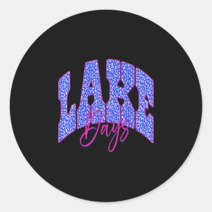 Lake days summer vacation lake life boating classic round sticker