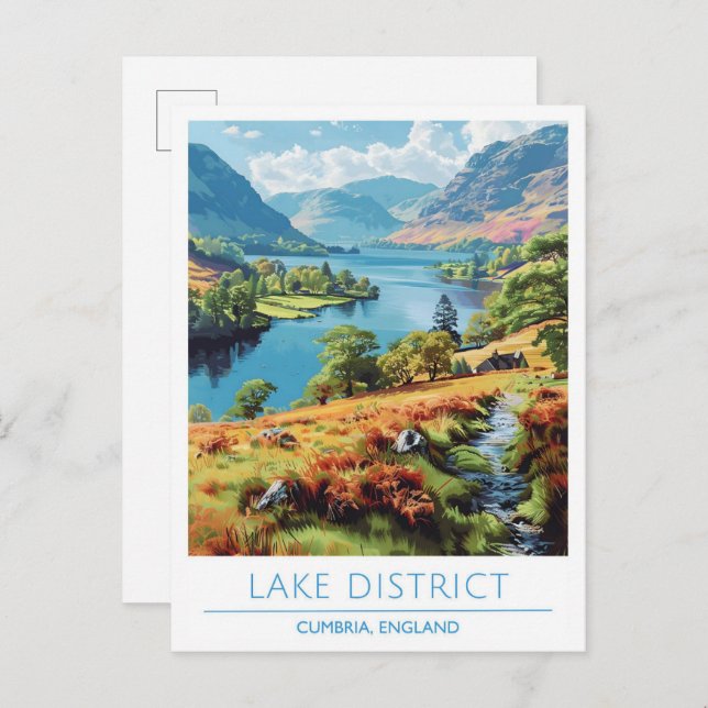Lake District Cumbria England Vintage Travel  Postcard (Front/Back)