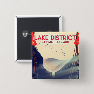 Lake District Cumbria Vacation poster 2 Inch Square Button