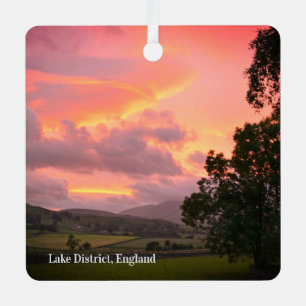Lake District England Sunset Metal Ornament