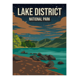Lake District England UK National Park Poster